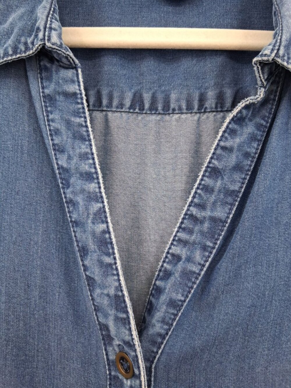 Coldwater Creek Blue Chambray Lyocell Button-Front Tunic Size 1X - Picture 7 of 12
